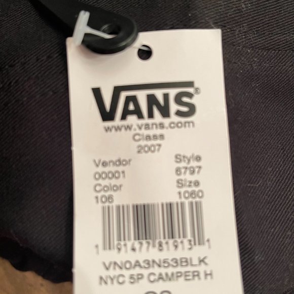 NWT VANS Men's NYC 5P Camper Hat Black One Size - Picture 9 of 9